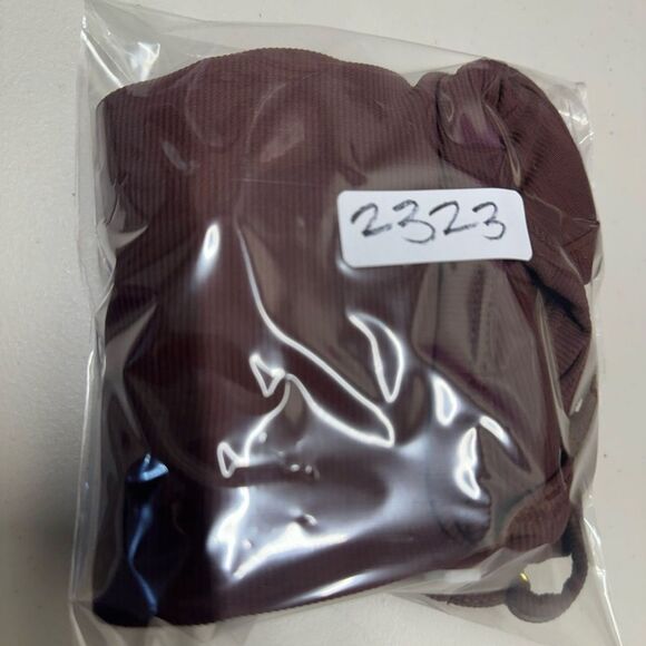 Wilo The Label Crop Top Womens Large Brown Square Neck Ribbed Wireless Stretch - Picture 12 of 12